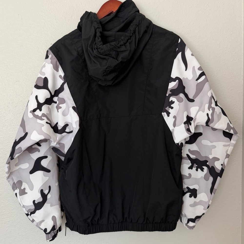 Karl Kani XS Black White Camo Anorak Pullover Hooded Windbreaker KKWQ41930 - Picture 4 of 7